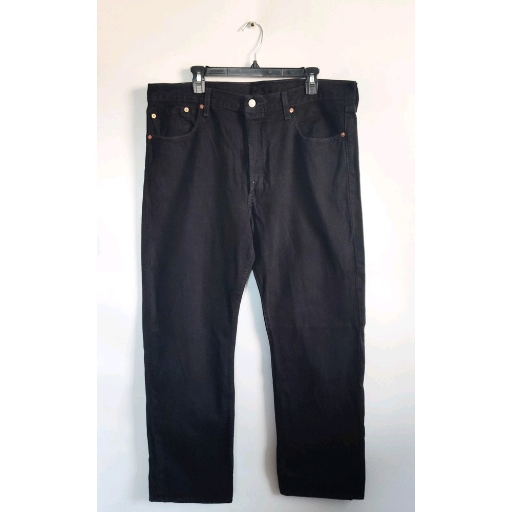 Levis 501 Jeans Mens 38x30 Black Button‎ Fly Straight Leg Denim Pants 5-Pocket